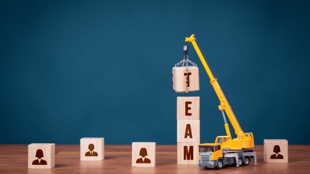 Team building with building blocks