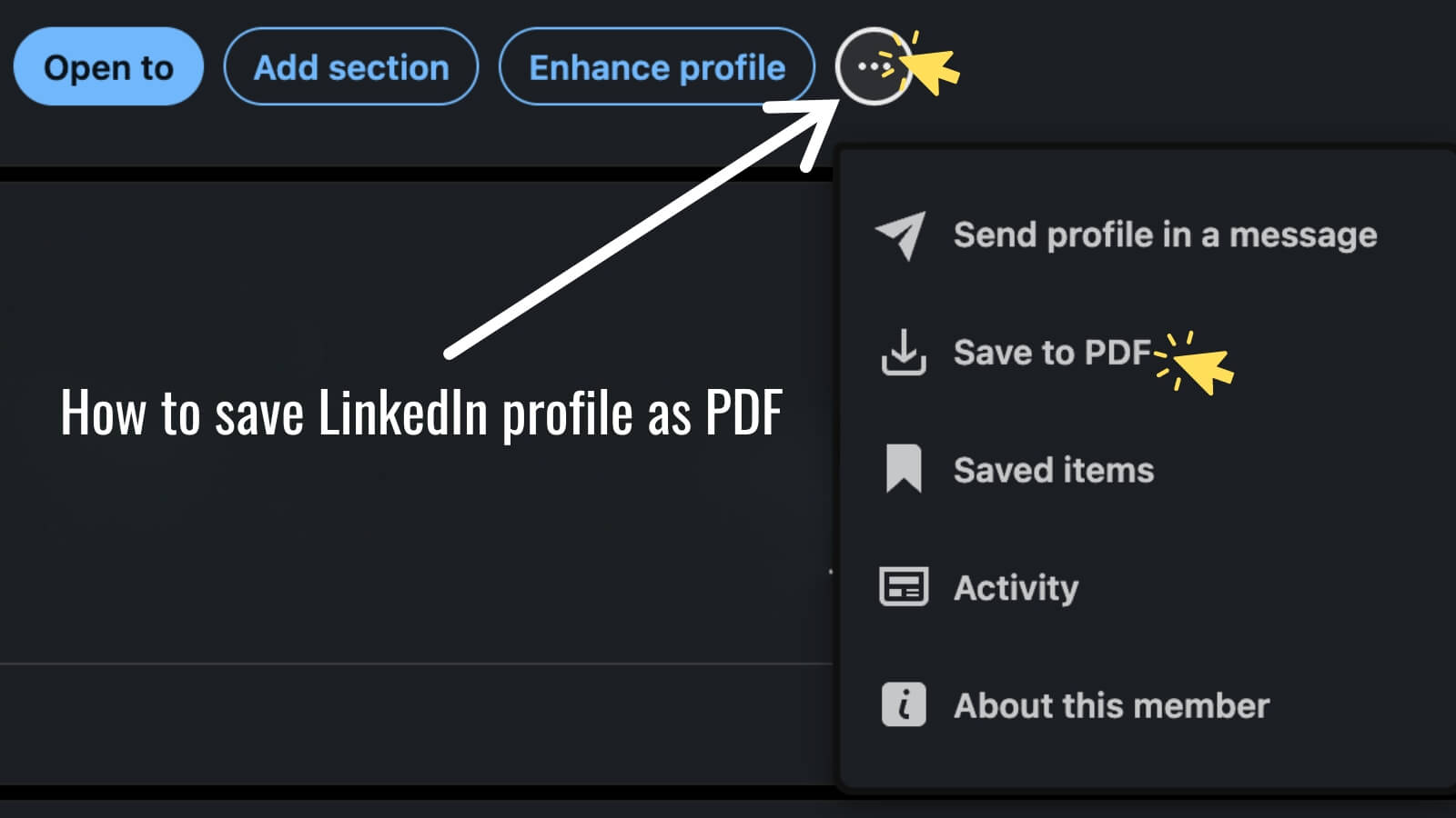 how to save linkedin profile as pdf infographic